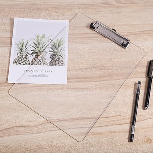 Manufacturer Wholesale Transparent Acrylic Folder Transparent Writing Board Clip Thickened Durable Portable Folder Writing Board