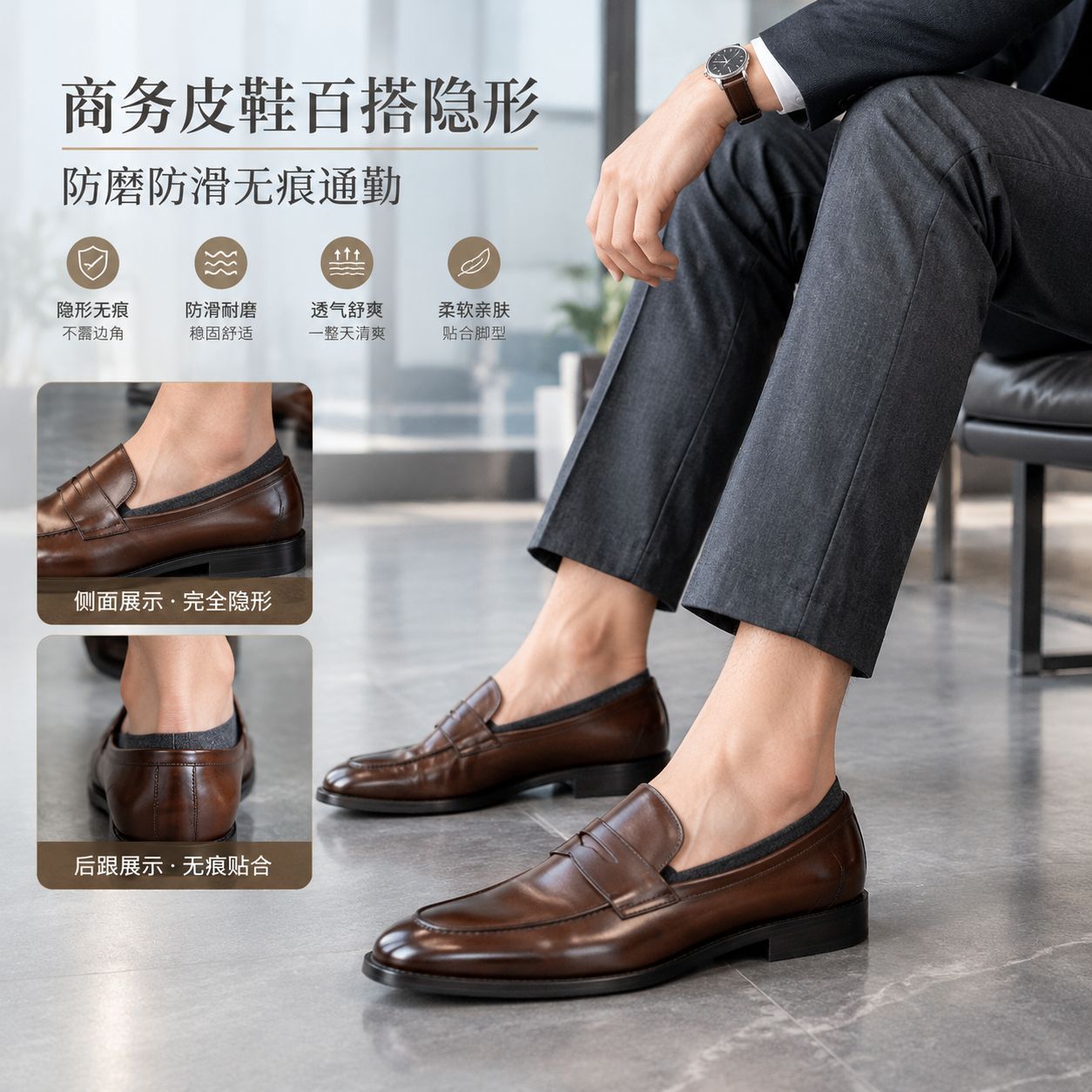 Calcetines Invisibles Náuticos para Hombre de Algodón Antideslizantes y Absorbentes de Sudor para Uso Casual
