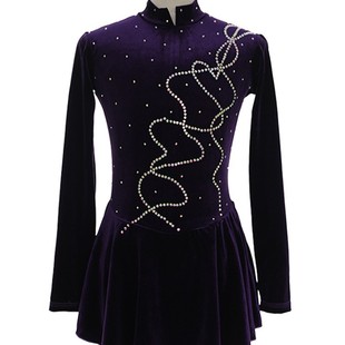 Figure Skating Clothing for Kidsren and Adults Figure Skating Performance Examination Women's Skirt Sparkling Velvet Dress