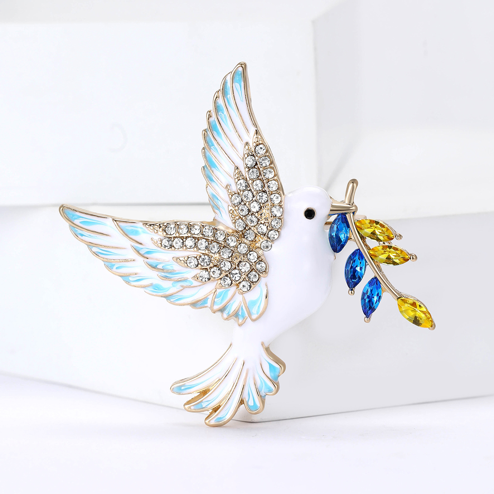 New Stylish and Exquisite Alloy Enamel Dove Brooch, Versatile and Elegant, Suitable for Women's Sweaters and Coats, Decorative Pin