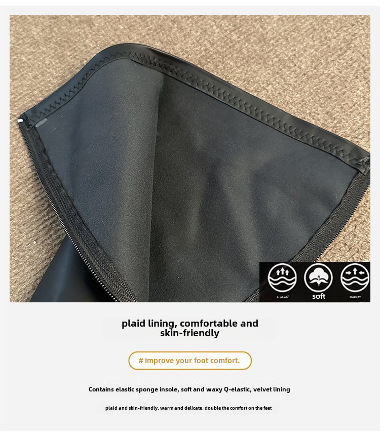 Moteriški storapadiai platforminiai aulinukai iki kelių 2023 m. rudens ir žiemos madingi klostuoti aulinukai iki kelių, ploni, elastingi aulinukai_voghion.com