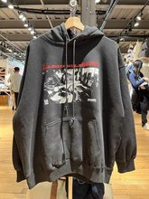 BM风杨幂同款Radio摇滚吉他手卫衣女 bm休闲印花黑色宽松连帽外套