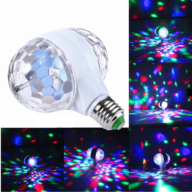 双頭マジックボールライト LED ステージライト カラフルライト 双方向回転 クリスタル雰囲気ライト ミニカラフルマジックボール 調光機能付き|undefined