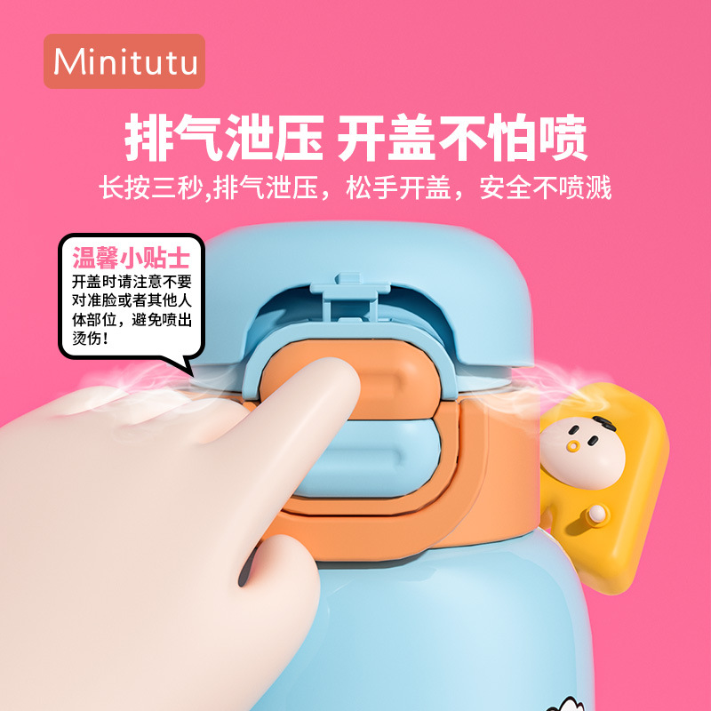 Minitutu taza de agua para niños, taza de agua de paja de bebida directa de gran capacidad, taza de agua especial para niños y estudiantes, taza de agua al por mayor