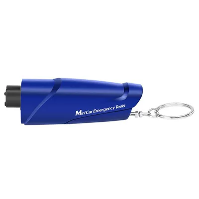 Car safety emergency tool car window breaker three-in-one key chain safety hammer LOGO car window breaker (Qəza çəkici) - blue-window-breaker