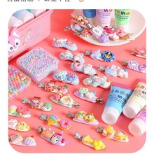 diy孩儿抓树脂发夹胶材料女孩套装手工发卡女孩儿包小夹制作配件