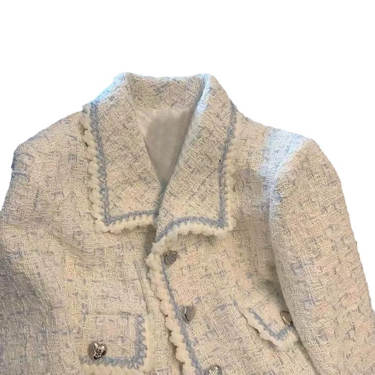 Пальто, осень модный элитный короткий пиджак, стиль Chanel, французский стиль