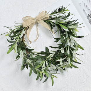 Amazon's Hottest Olive Branch Bow Ribbon Christmas Hanging Ring Decoration Pendant Living Room Window Decoration Pendant