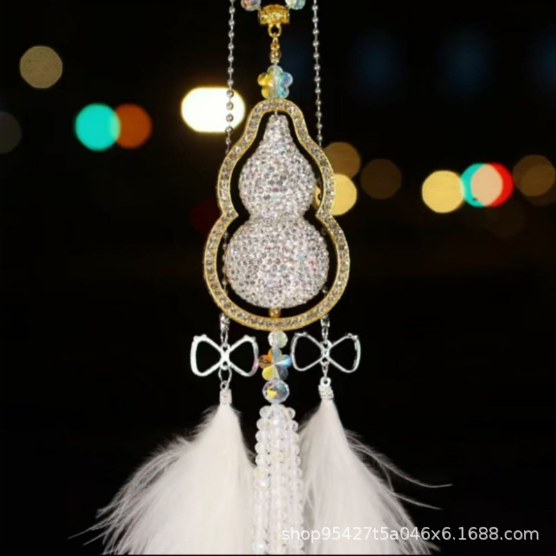 2024 new car diamond-encrusted hoist pendant car interior pendant pendant peace rearview mirror pendant transfer