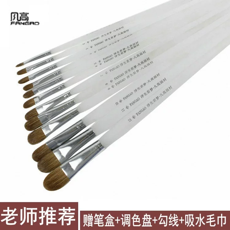 Wango водяной мел матовый волк с круглой головой кисти, специальный набор кистей для гуаши, акварель масляная кисть, художественная живопись
