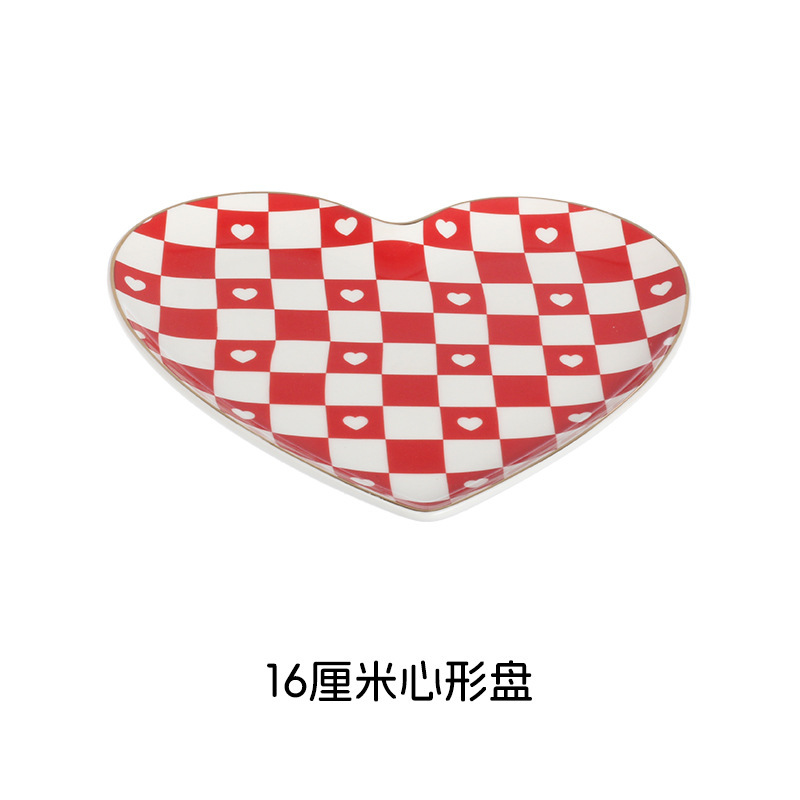 高温デカール加工、シンプルなスタイル、高級感、お手入れ簡単、バレンタインデーの陶器食器セット、ボウル、カップ、食器|undefined