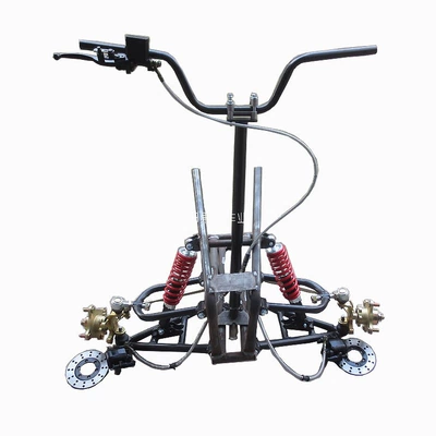 Two-wheel motorcycle converted to three-wheel vehicle accessories, self-made four-wheel electric go-kart front suspension, beach bike front axle kit (Motorcycle frame)