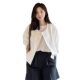 2025 fashion temperament spring summer South Korea chic cotton linen thin short coat