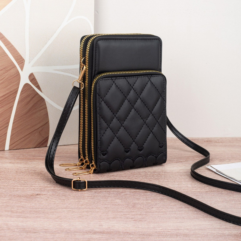 2025 nuevo bolso de teléfono móvil lindo moda multifuncional un hombro mochila tres cremallera bordado mariposa impresión bolso de mujer