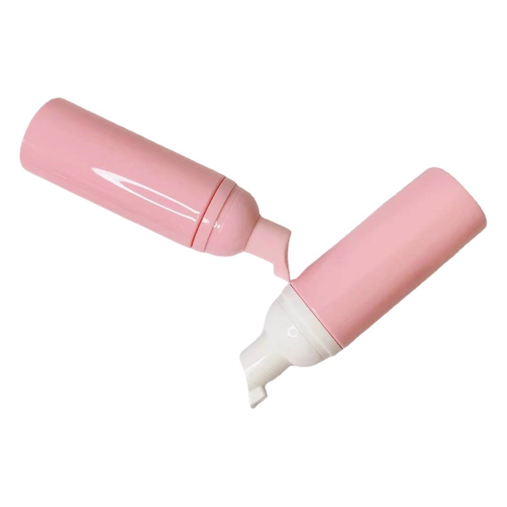 Botella espumosa de mousse rosa especial transfronteriza 60ml botella de mousse de burbuja limpia 100 ml botella de espuma PET