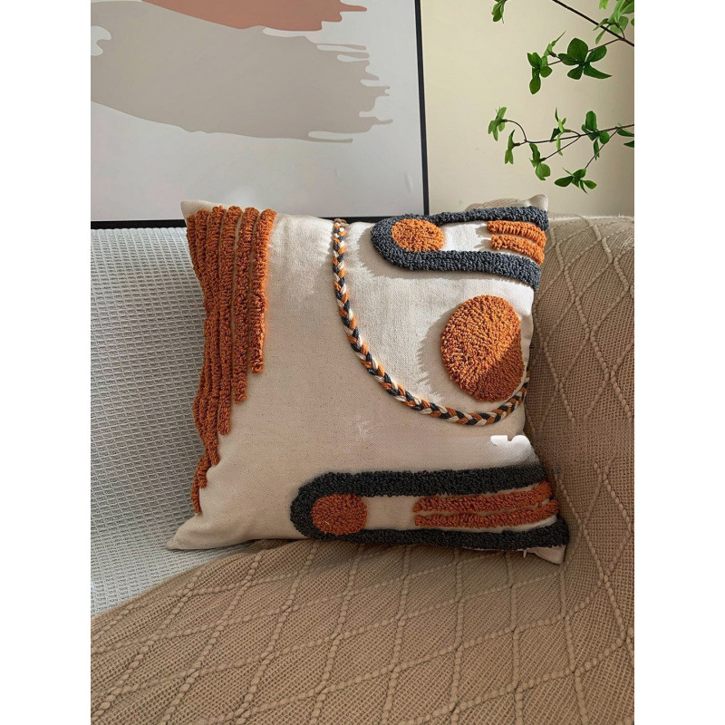 Nórdico abrazos rojos Simia funda de almohada de lujo ligero sofá sala de estar almohada de borda cojín