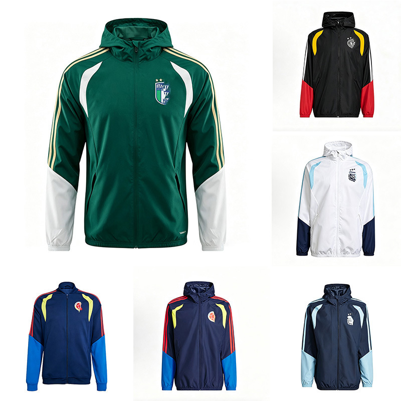 Cross-border football sportswear, Italy German G Messi style windbreaker and pants set, custom hooded jacket wholesale Cross-border football sportswear, Italy German G Messi style windbreaker and pants set, custom hooded jacket wholesale