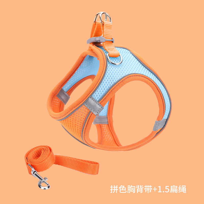 Nuevos productos transfronterizos para mascotas tipo chaleco correa para el pecho para mascotas transpirable reflectante correa para perros gato cuerda para pasear perros