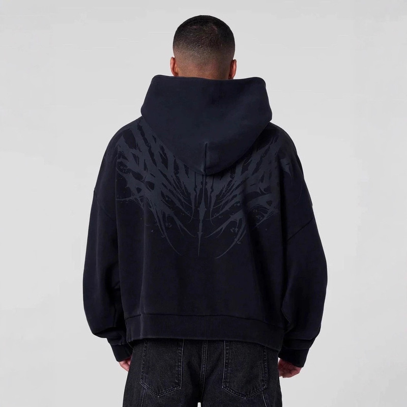 Youngla Cross-Border Fitness American Retro Sports Sweatshirt Popular Full-Back Printed Running Training Hooded Jacket