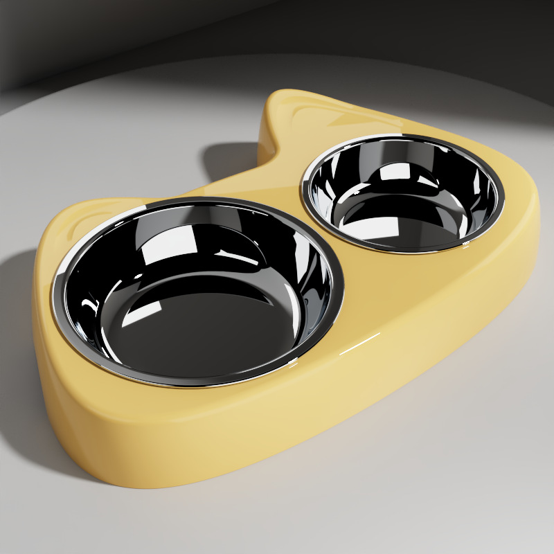 Pipitao original nuevo tazón de gato en bolsa tamaño ojo comida lenta acero inoxidable dos en uno tazón para mascotas suministros para mascotas