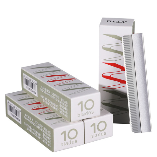 100 pieces of decorative eyebrow blades, stainless steel eyebrow razor blades, corrugated blades, disposable eyebrow trimming blades, tattoo beauty blades