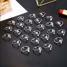 S925纯银戒指26个英文字母食指戒子欧美时尚开口镶钻指环女手饰