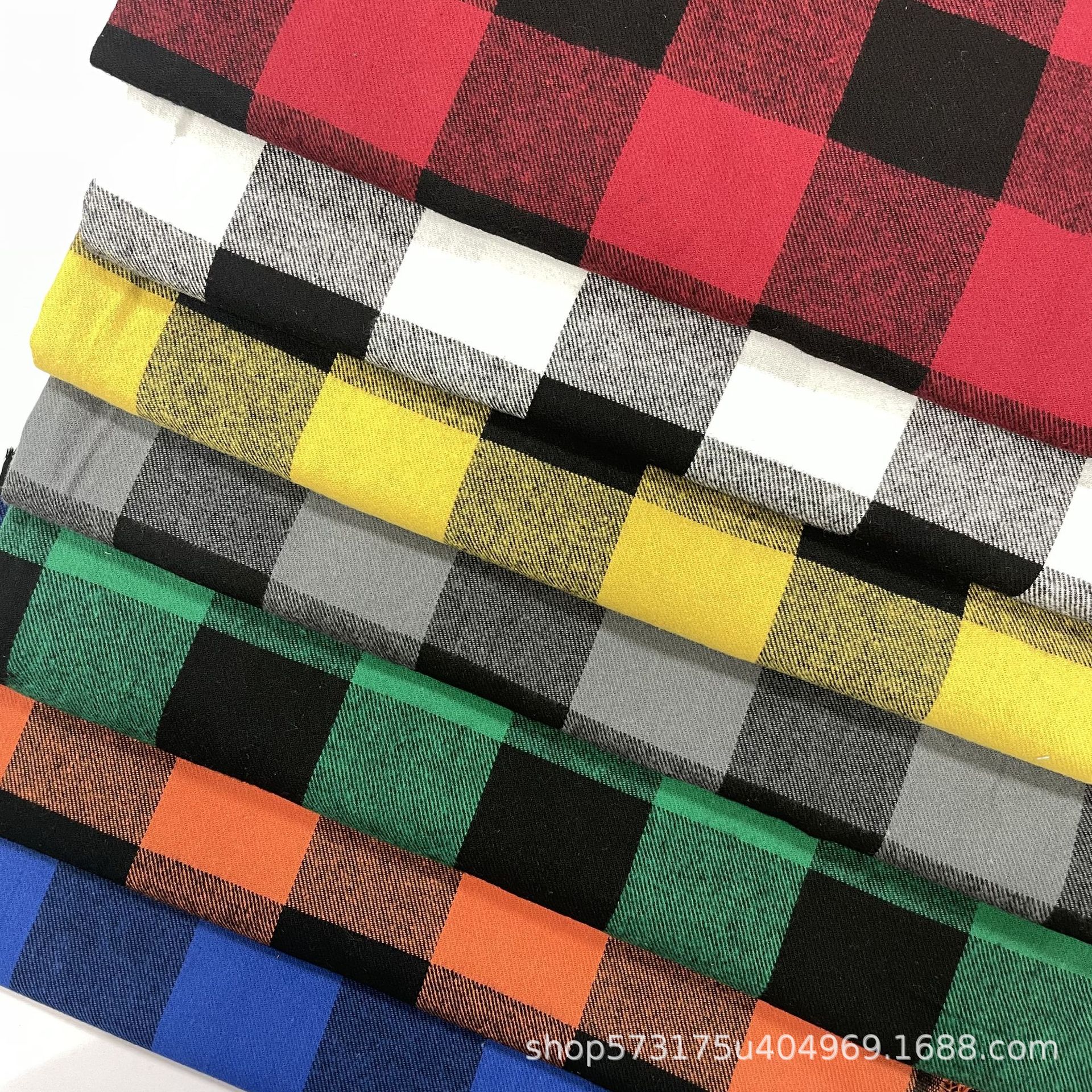 16支全棉经典格子 衬衫布 棉衣 鞋帽箱包桌布面料 纯棉色织格子布