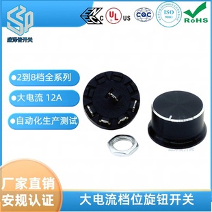 Szp Round 4-Position 3-Speed Ya3F03+ Black Aluminum Rotating High-Power Power Switch Small Appliance Band Electric Fan