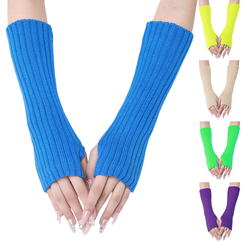 30 long striped gloves new cross-border autumn and winter wool sleeves men and women long knitted warm open finger fake sleeves 30 long striped gloves new cross-border autumn and winter wool sleeves men and women long knitted warm open finger fake sleeves