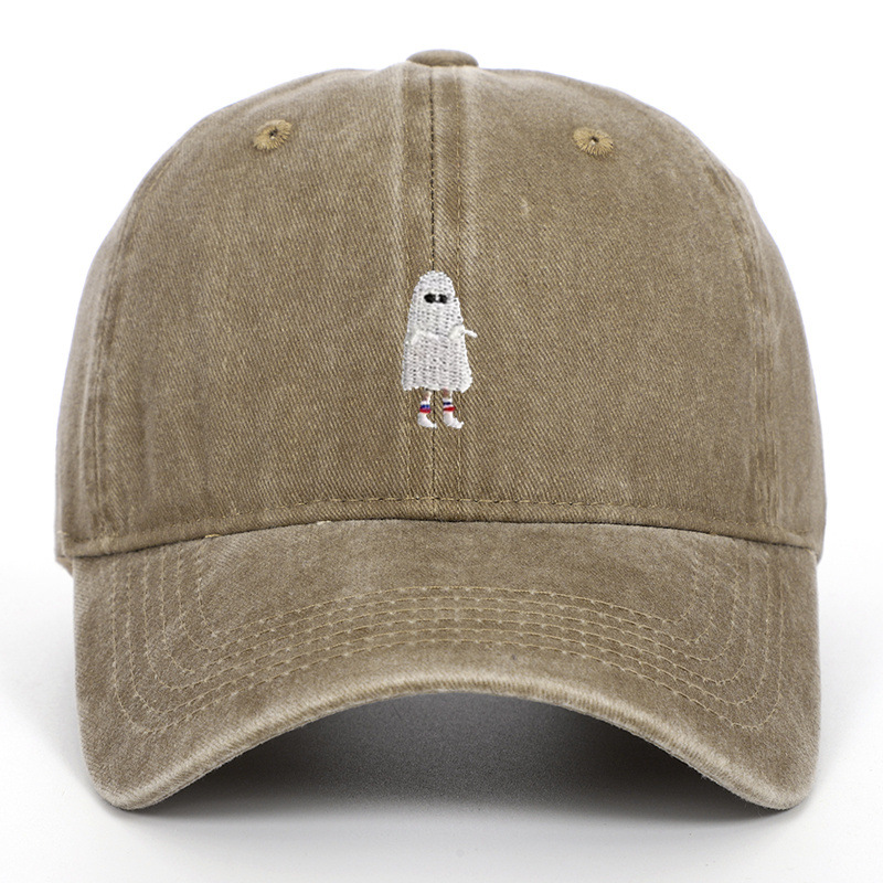 Halloween Ghost Embroidered Baseball Cap Adjustable Sports Hat_voghion.com