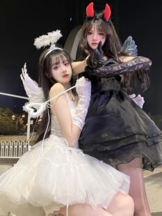 万圣节小恶魔发箍翅膀天使辣妹cos魔鬼魅魔蕾丝发夹牛角精灵道具-阿里巴巴