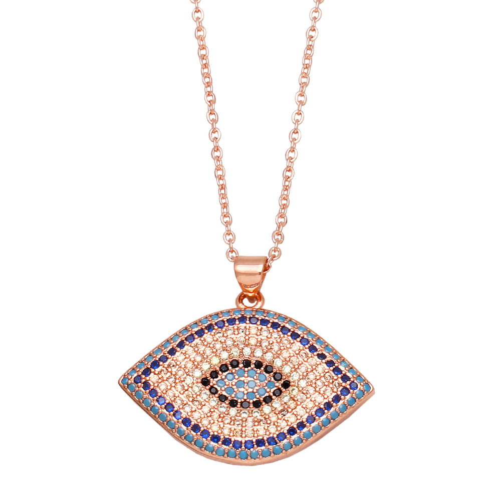 Fashion Devilu0027S Eye Copper Pendant Necklace Inlay Zircon Copper Necklaces