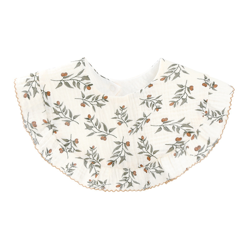 Toalla de saliva de bebé femenino de encaje coreano de verano estilo ins babero de gasa de algodón de clase a bebé babero productos para niños
