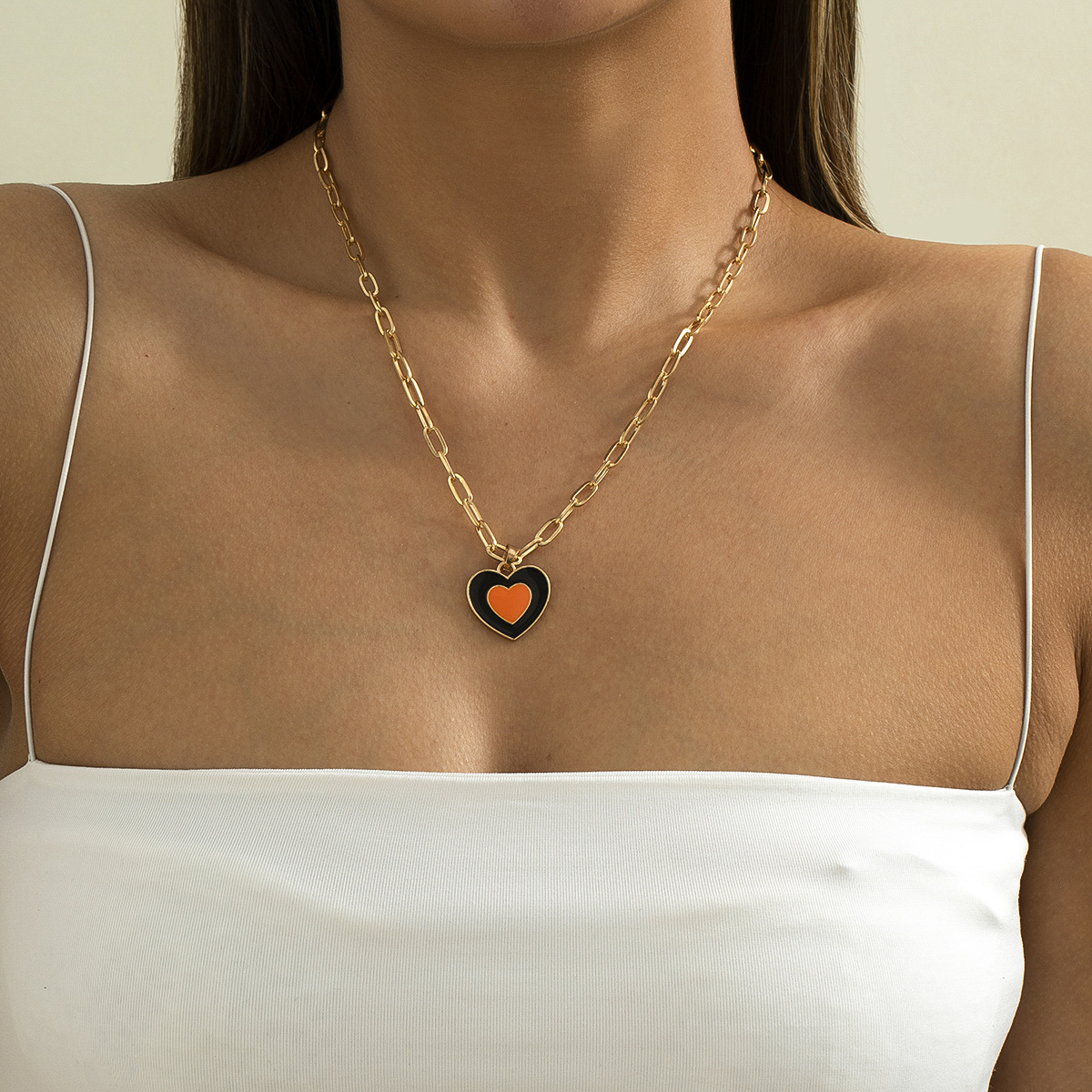 retro heart multielement necklace wholesale Nihaojewelrypicture17