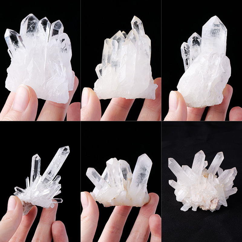 Natural Crystal Cluster Raw Stone White Crystal Mineral Specimen Energy Stone Crystal Cluster Demagnetization Crafts Fish Tank Decoration Wholesale Natural Crystal Cluster Raw Stone White Crystal Mineral Specimen Energy Stone Crystal Cluster Demagnetization Crafts Fish Tank Decoration Wholesale