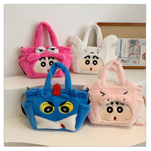 跨境批发兔毛绒单肩女包补课袋可爱娃三岁手提便当包蜡笔小新