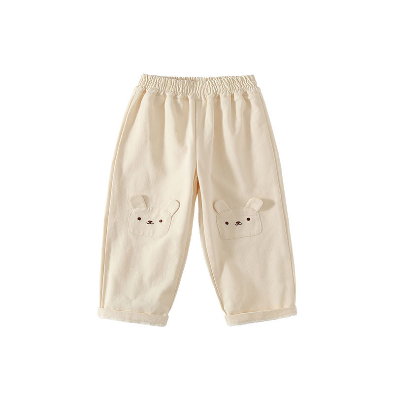 Children's demi-season cute solid color trousers for boys girl's
