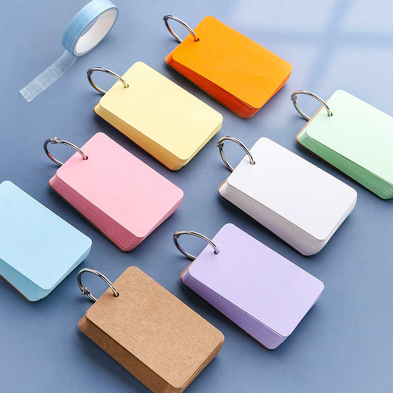 T palabras en blanco en inglés papel de tarjeta de bucle tipo cartón duro de color DiDi lindo mini libro de bolsillo