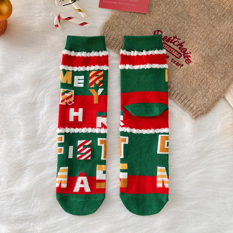 Calcetines navideños calcetines de tubo medio cajas de regalo calcetines niños dibujos animados calcetines de algodón de invierno calcetines de regalo parejas calcetines rojos y encantadores de año nuevo image 18