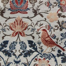 复古加厚涤棉色织花鸟提花布女装鞋服桌布箱包面料