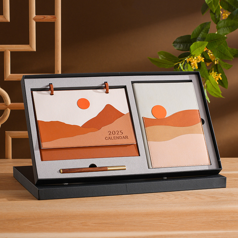 Leather Desk Calendar Gift Box Set Customized 2025 New National Trend Creative Business Office Gift Desktop Ornament Logo Leather Desk Calendar Gift Box Set Customized 2025 New National Trend Creative Business Office Gift Desktop Ornament Logo