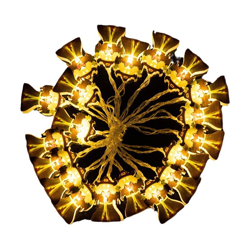 Cadena de luces LED para Halloween, con hojas de arce y calabaza, para decoración, al por mayor