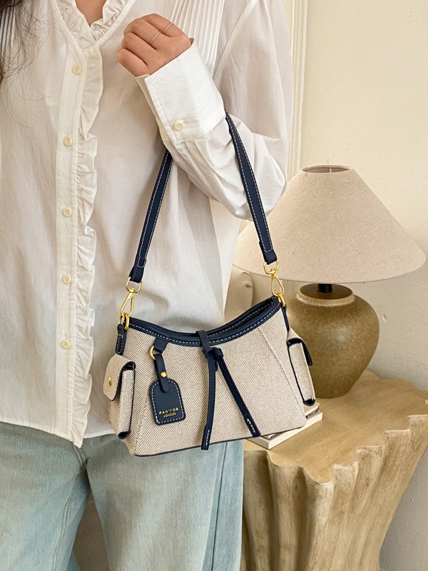 Nicho retro lienzo de color contraste bolso de locomotora de mujer nueva textura avanzada lujosa exquisita mochila de hombro