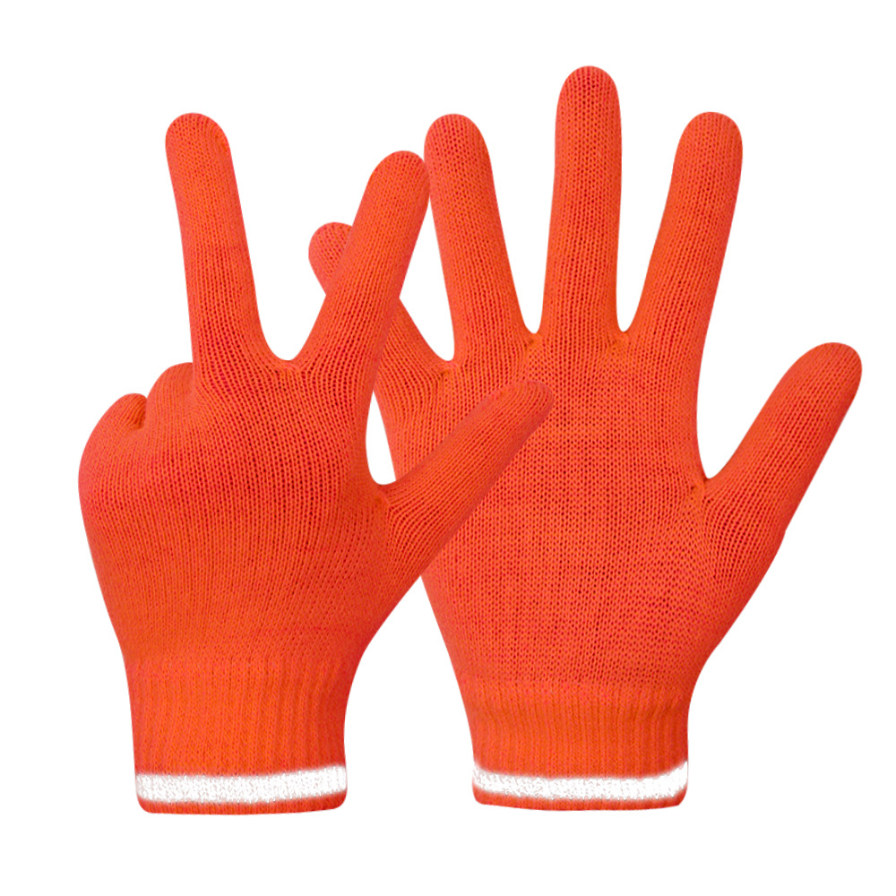 外贸定制厂家直销罗口反光条银光色魔术手套安全保暖黑夜工作