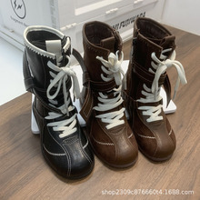 儿童马丁靴2025秋季新款中筒美拉德女童真皮靴子男童骑士小皮靴