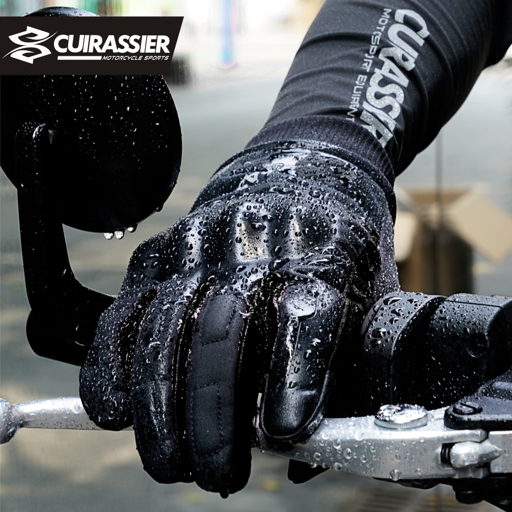 Men's winter motorcycle gloves, sporty, thickened, waterproof, windproof, touch screen, motorcycle riding protective, warm gloves