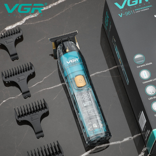 VGR961 hair clipper wholesale LCD digital display transparent hair salon professional oil head electric shaving and carving electric clipper