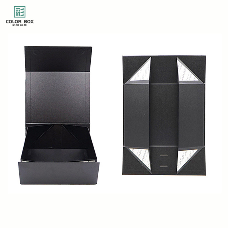 Caja de embalaje plegable de una pieza con tapa abatible para ropa, caja de papel magnética estilo libro, caja de regalo con cinta.