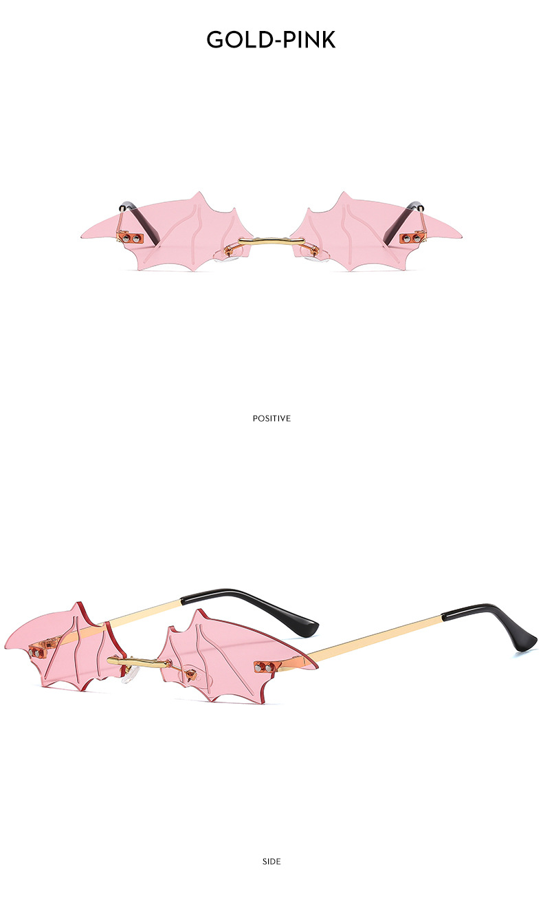 Nouvelles lunettes de soleil chauve-souris sans cadre européennes et américaines, lunettes de soleil photo de fête amusantes et colorées, lunettes de soleil tendance transfrontalières_voghion.com