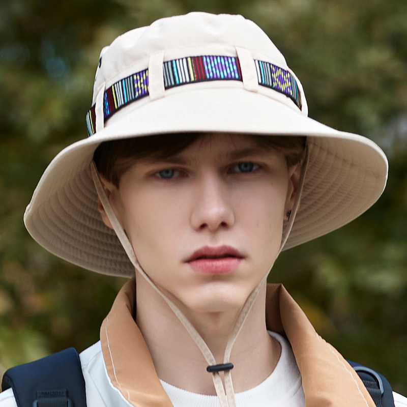 Chapeau d'alpinisme avec ruban pour hommes, chapeau de pêcheur Simple, pare-soleil attaché, coupe-vent, nouvelle collection printemps/été_voghion.com